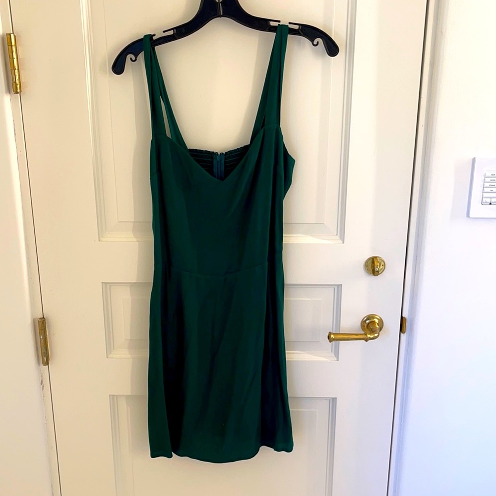Reformation dark green dress - super flattering size 4